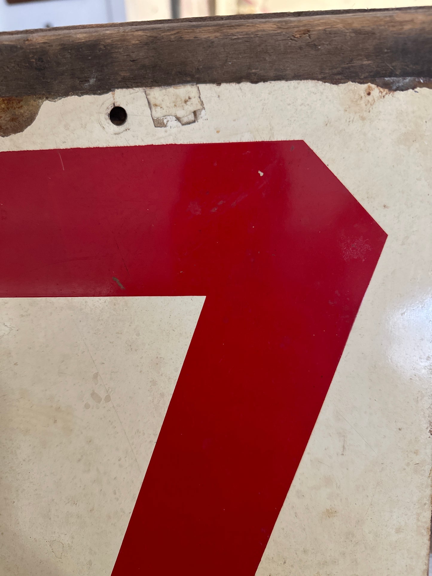 Metal Gas station double sided number sign- 0- 7