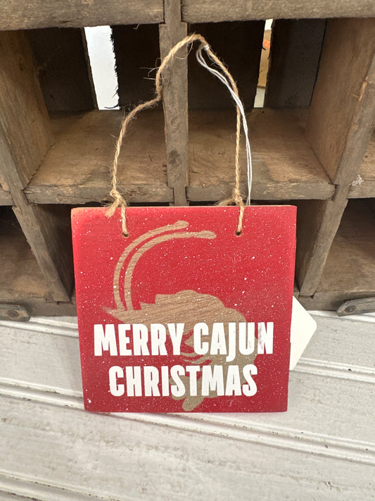 Merry Cajun Christmas sign/ornament- shrimp