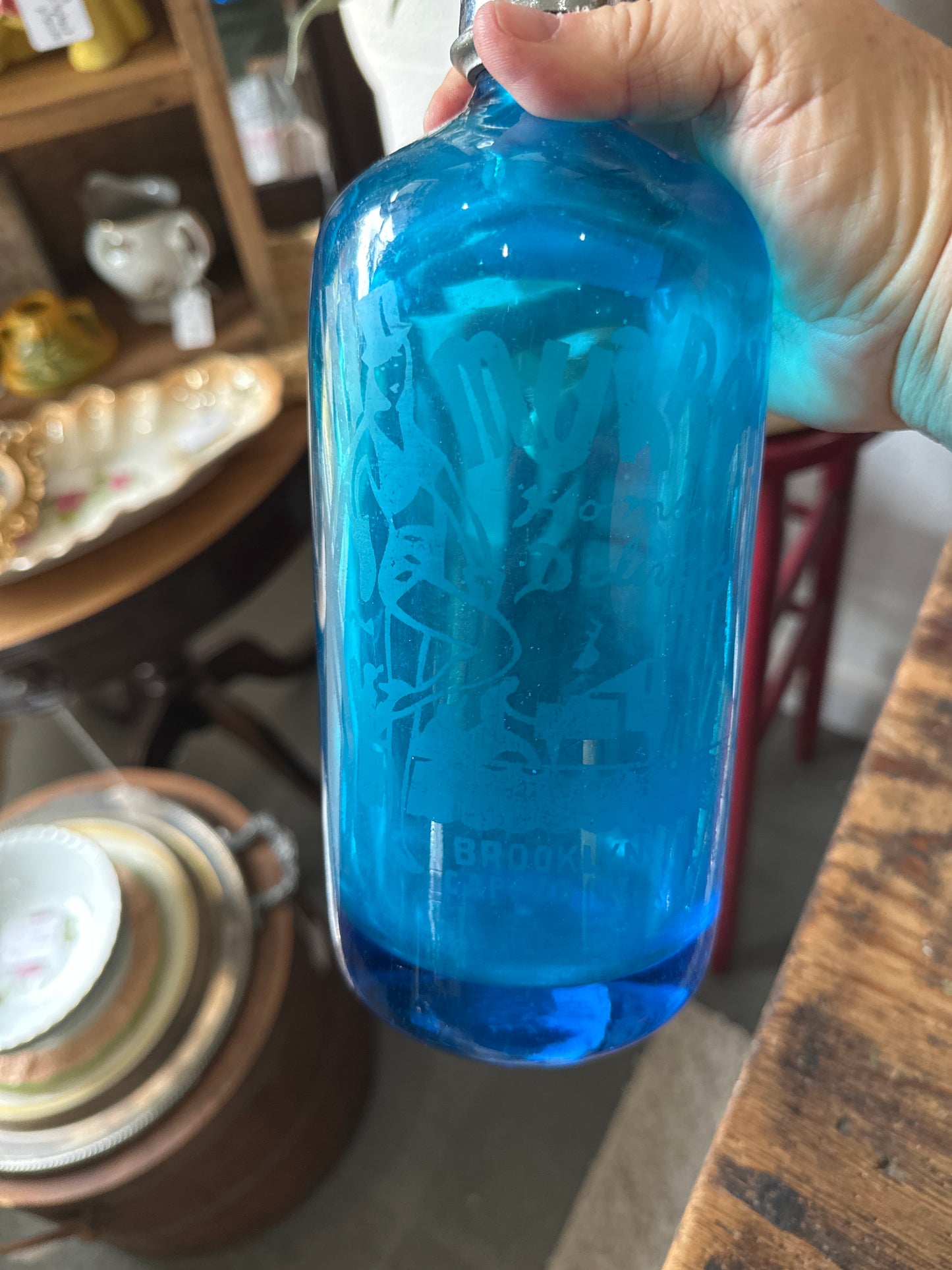 Murray Seltzer bottle- blue - local pickup only