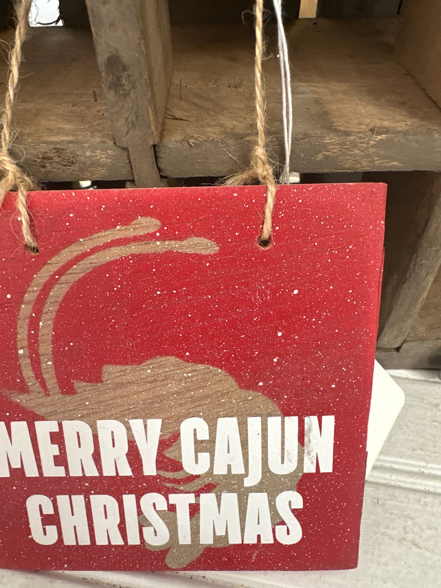 Merry Cajun Christmas sign/ornament- shrimp