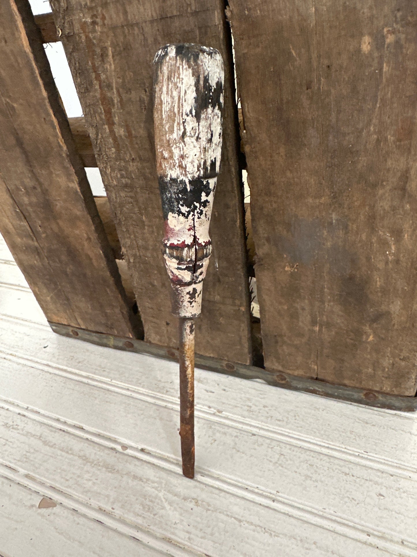 Wooden handle screwdriver