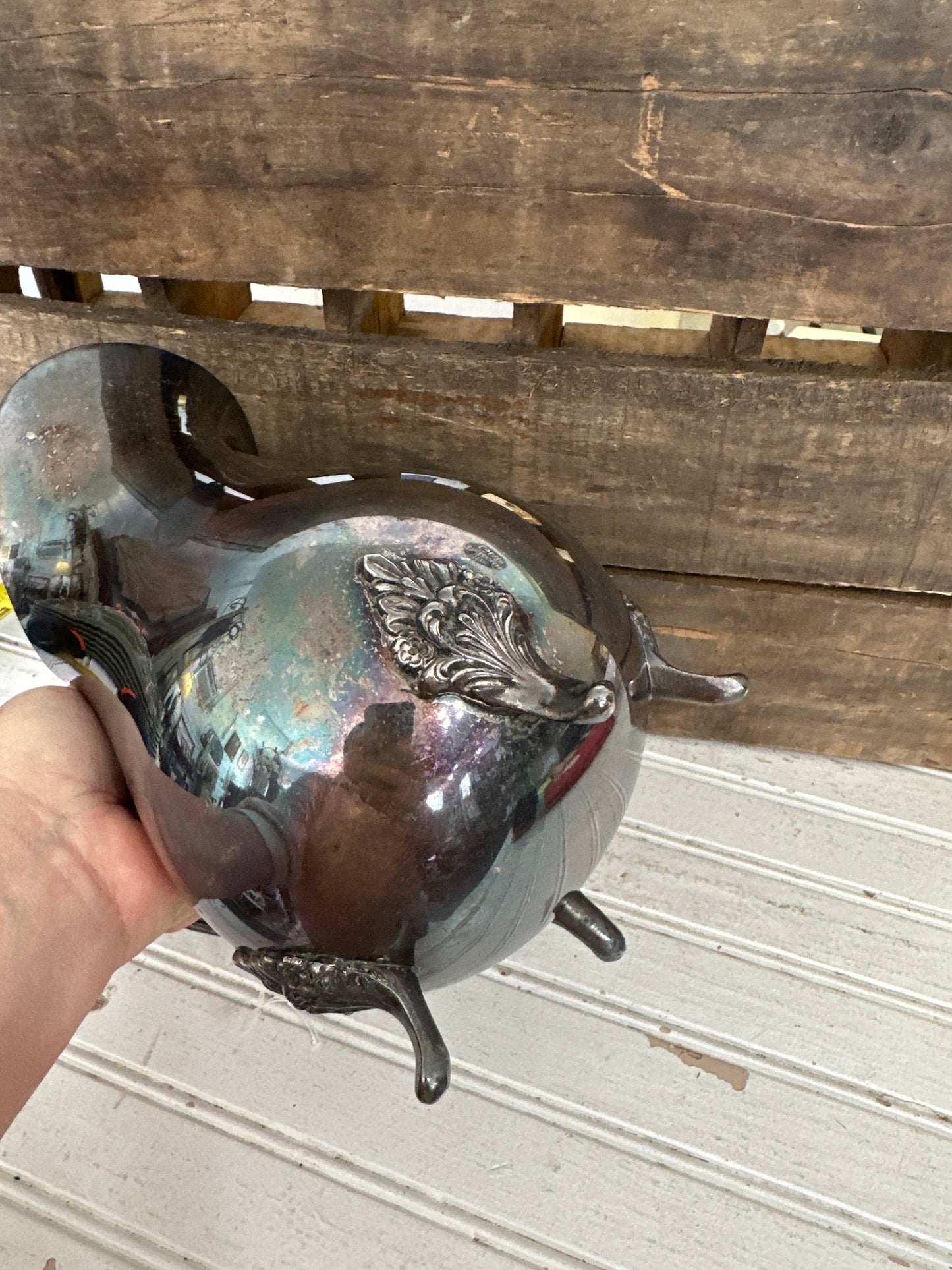 Silver plated Water pitcher with ice lip