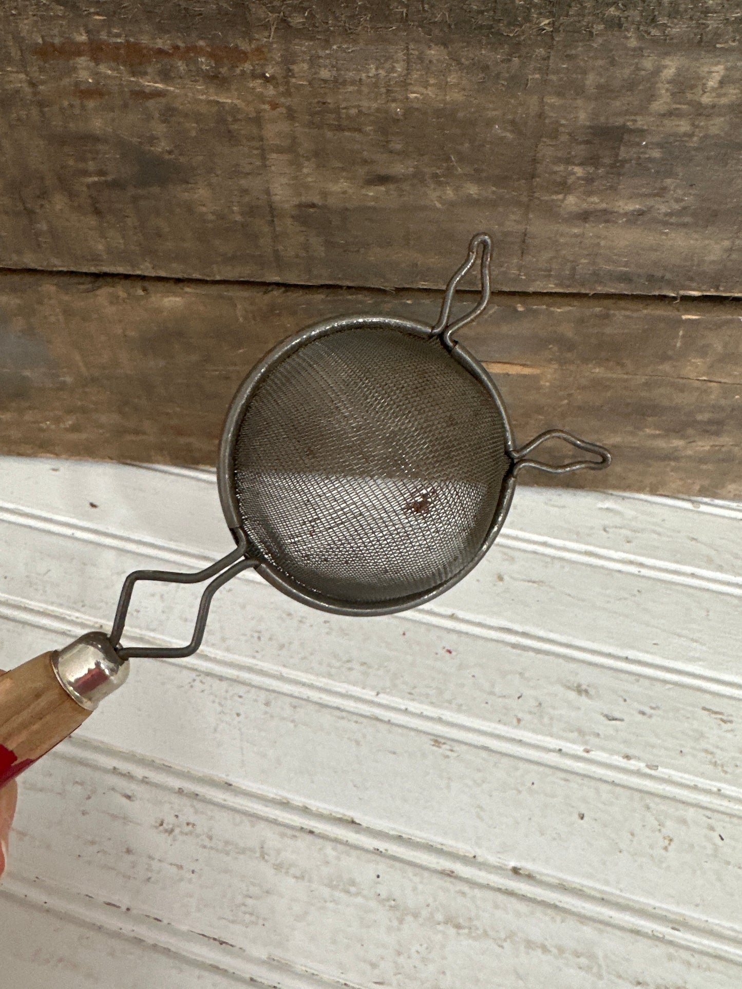 Strainer-wood handle