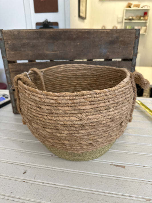 Woven basket with handles- large