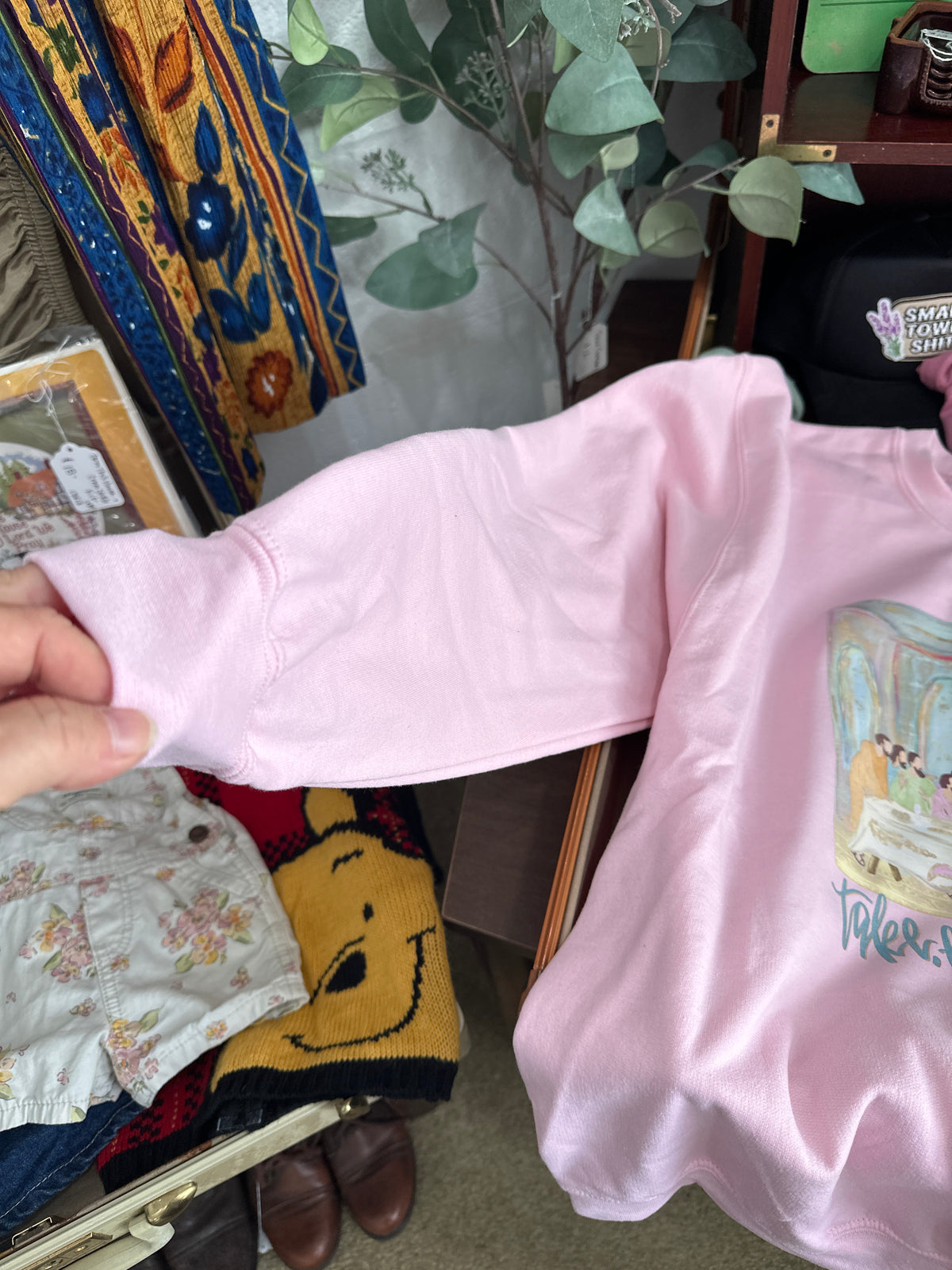 Take. Eat. This is my body- pink sweatshirt