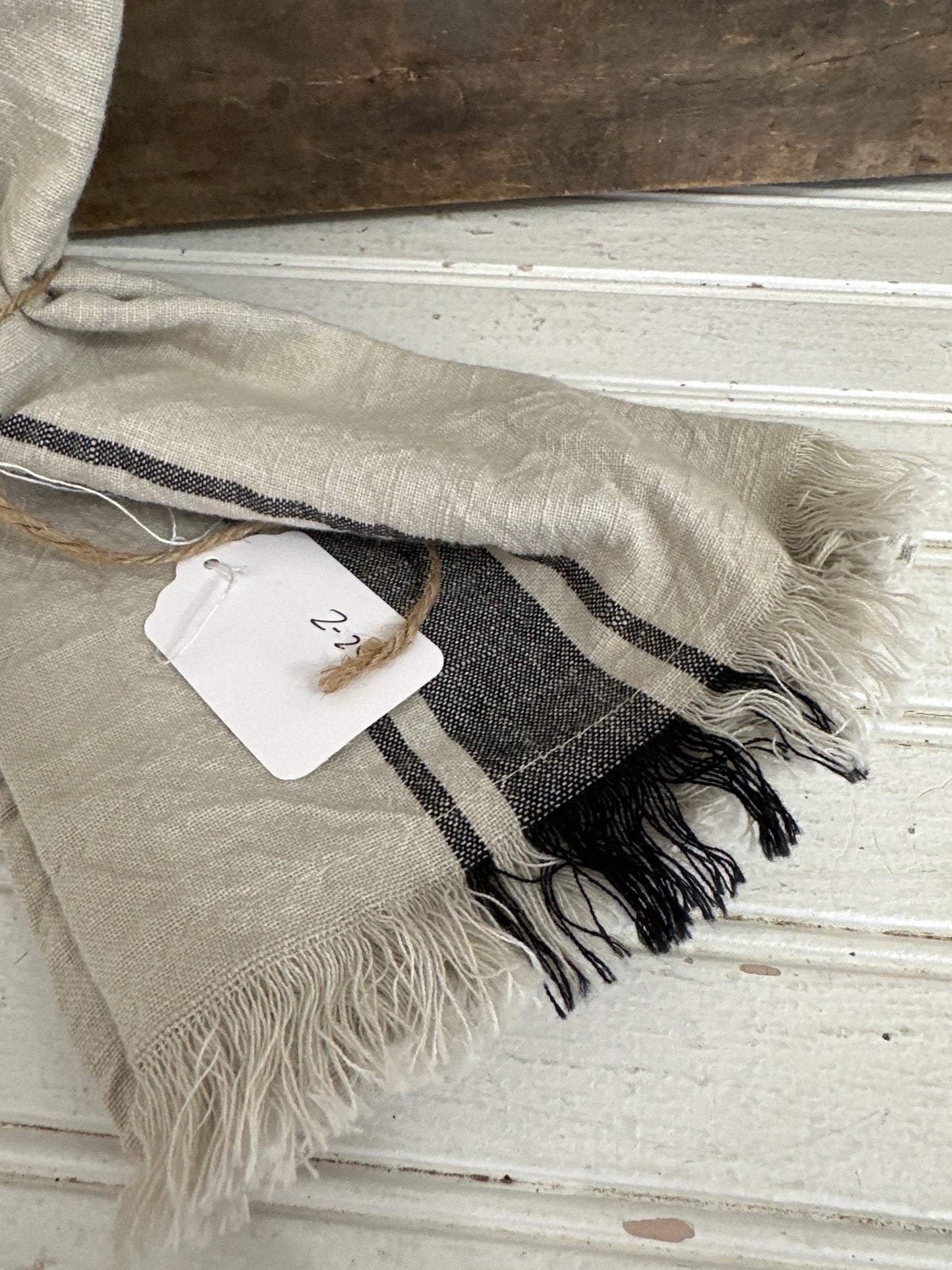 French Stripe linen kitchen towel