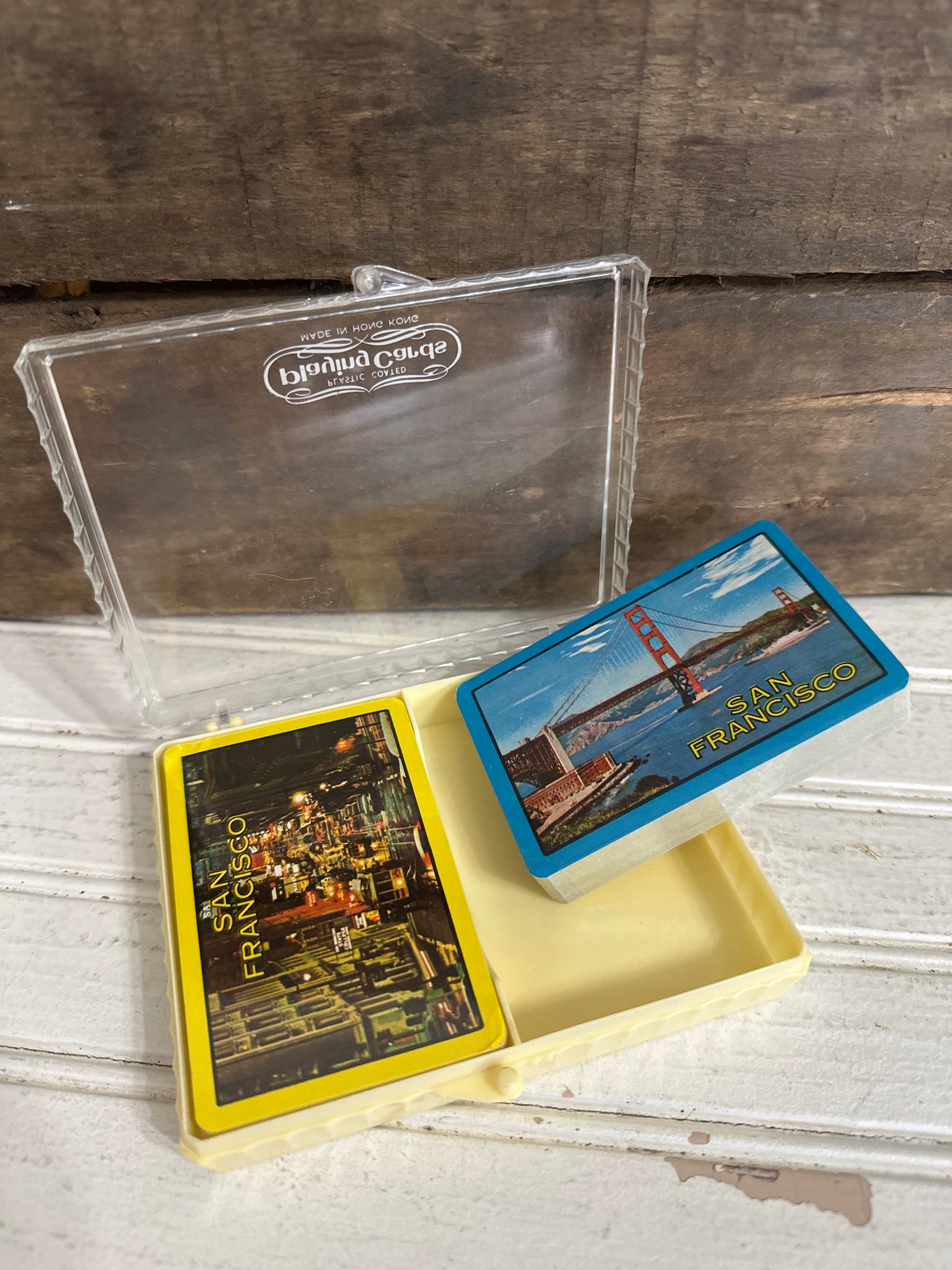 Playing cards in plastic case