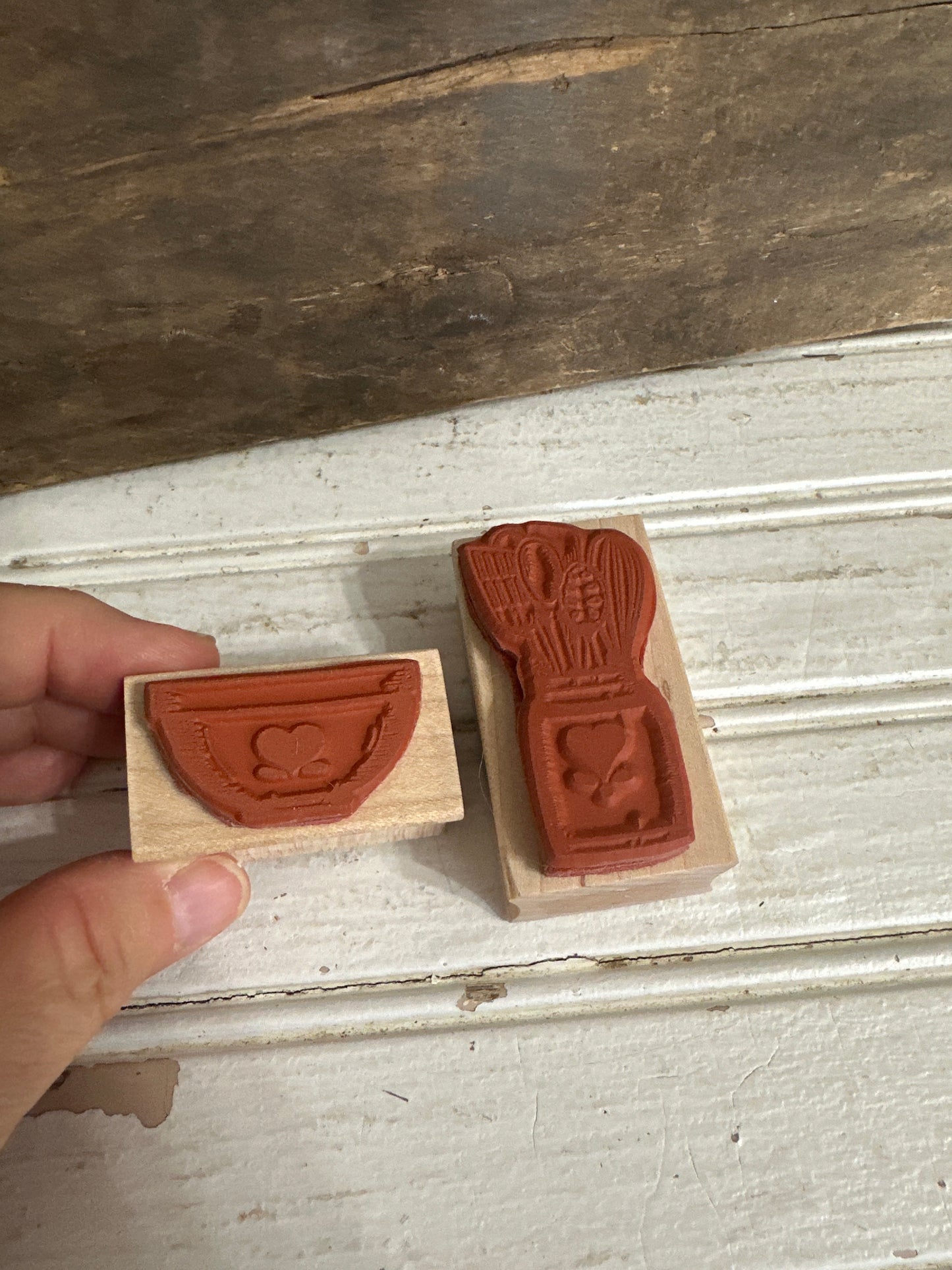 A Country Welcome wooden rubber stamp set