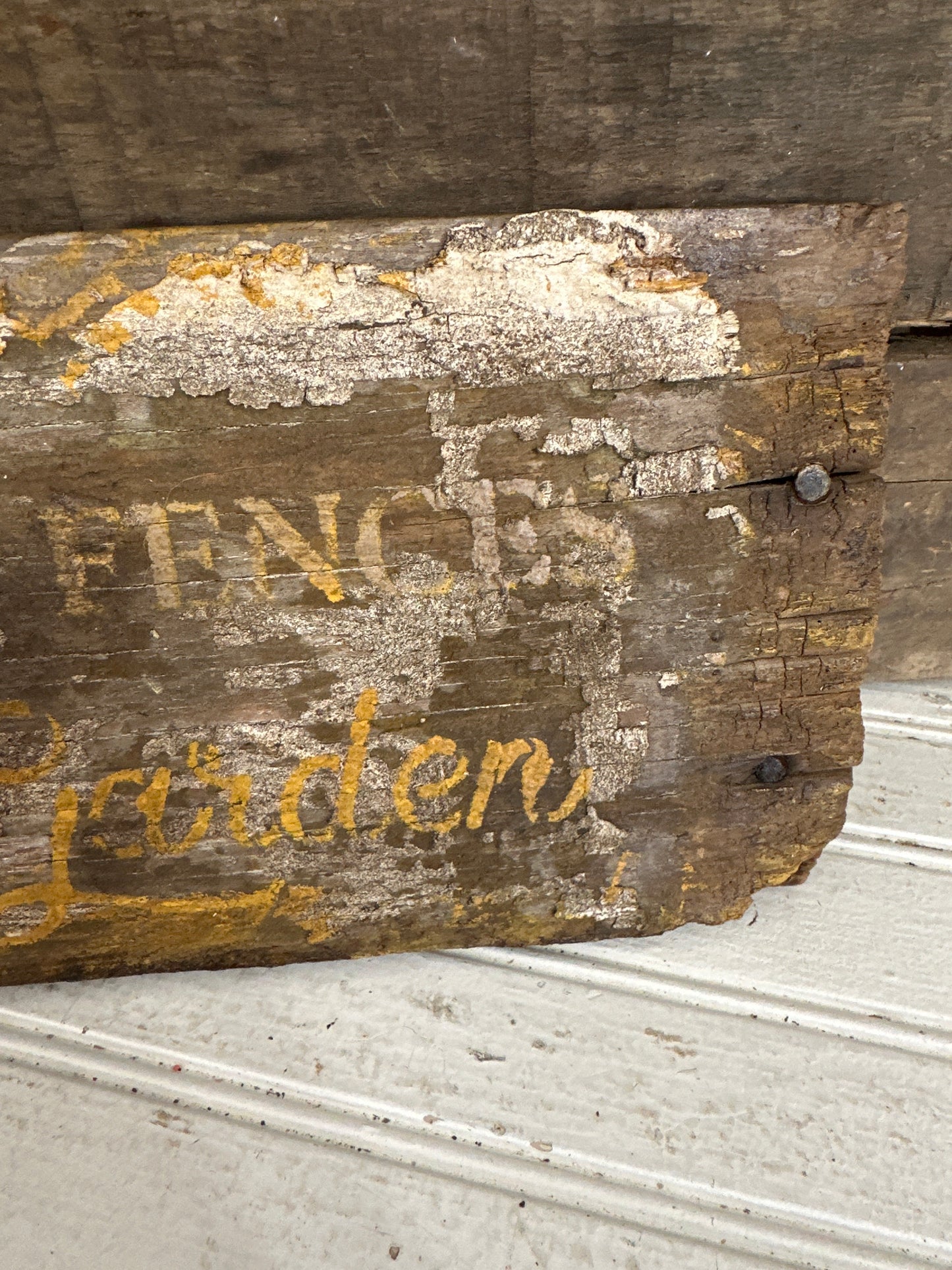 Handmade wood sign -picket fences/garden