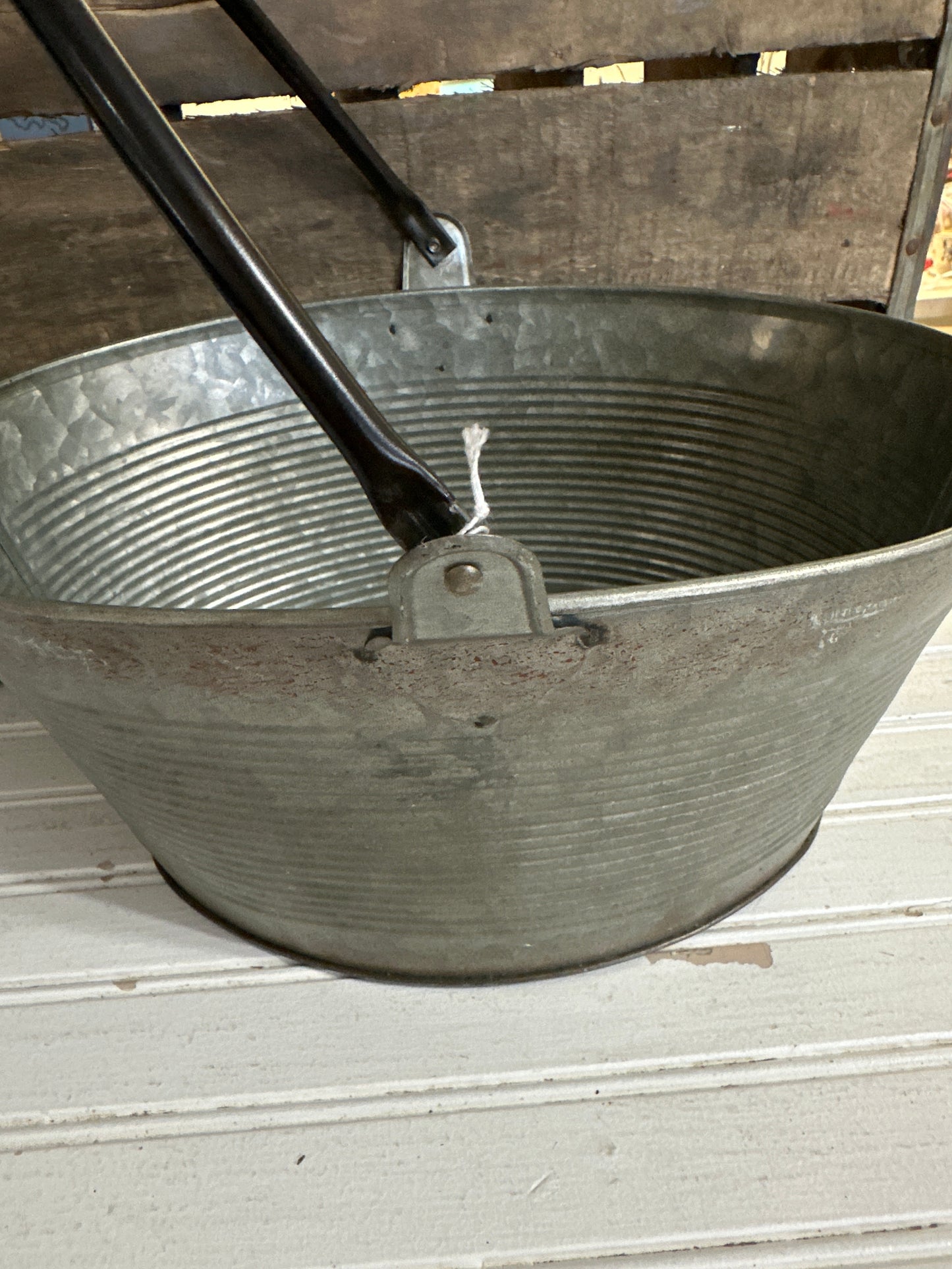 Galvanized bucket with handle