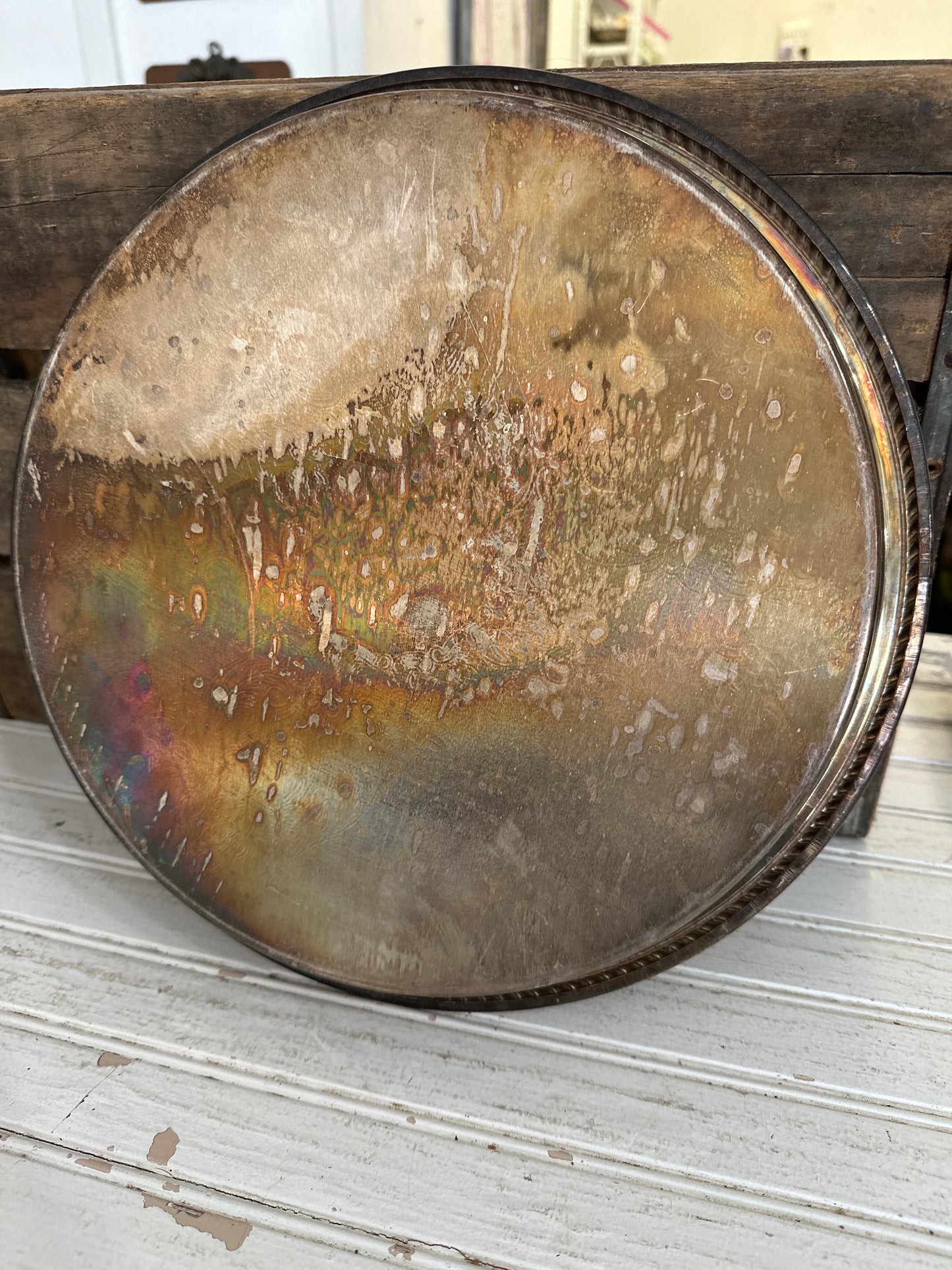 Silver plated round tray- local pickup only