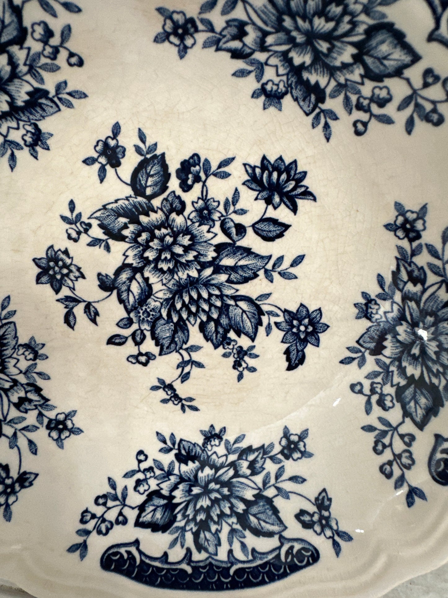 Blue Carnation Ironstone bowl