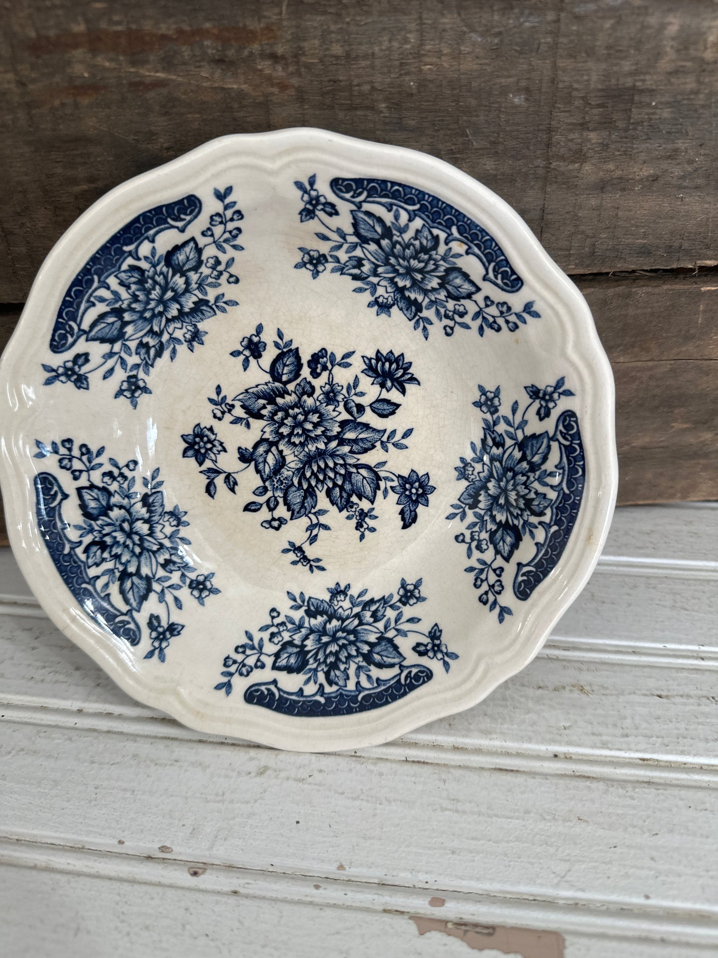 Blue Carnation Ironstone bowl