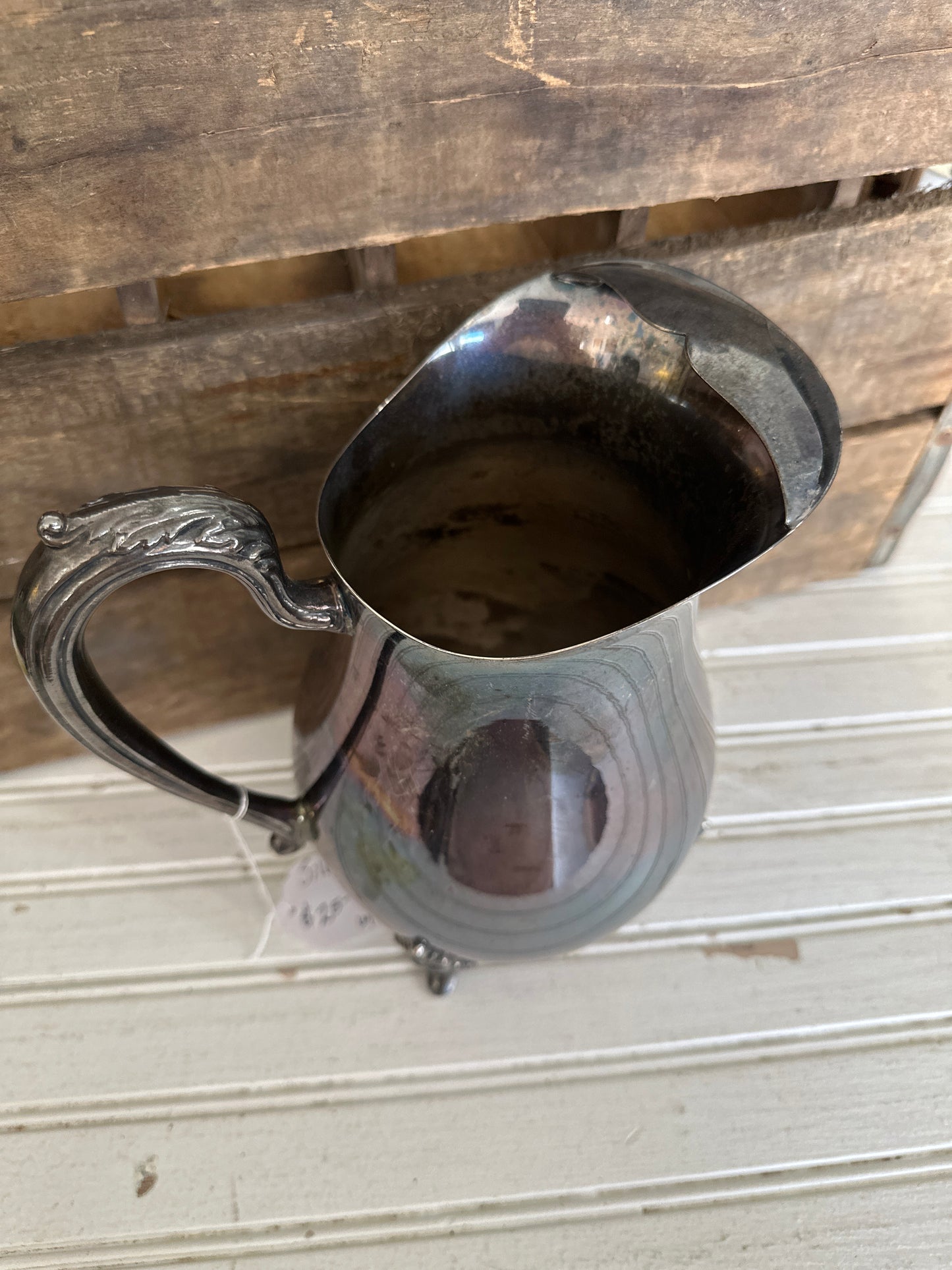 Silver plated Water pitcher with ice lip