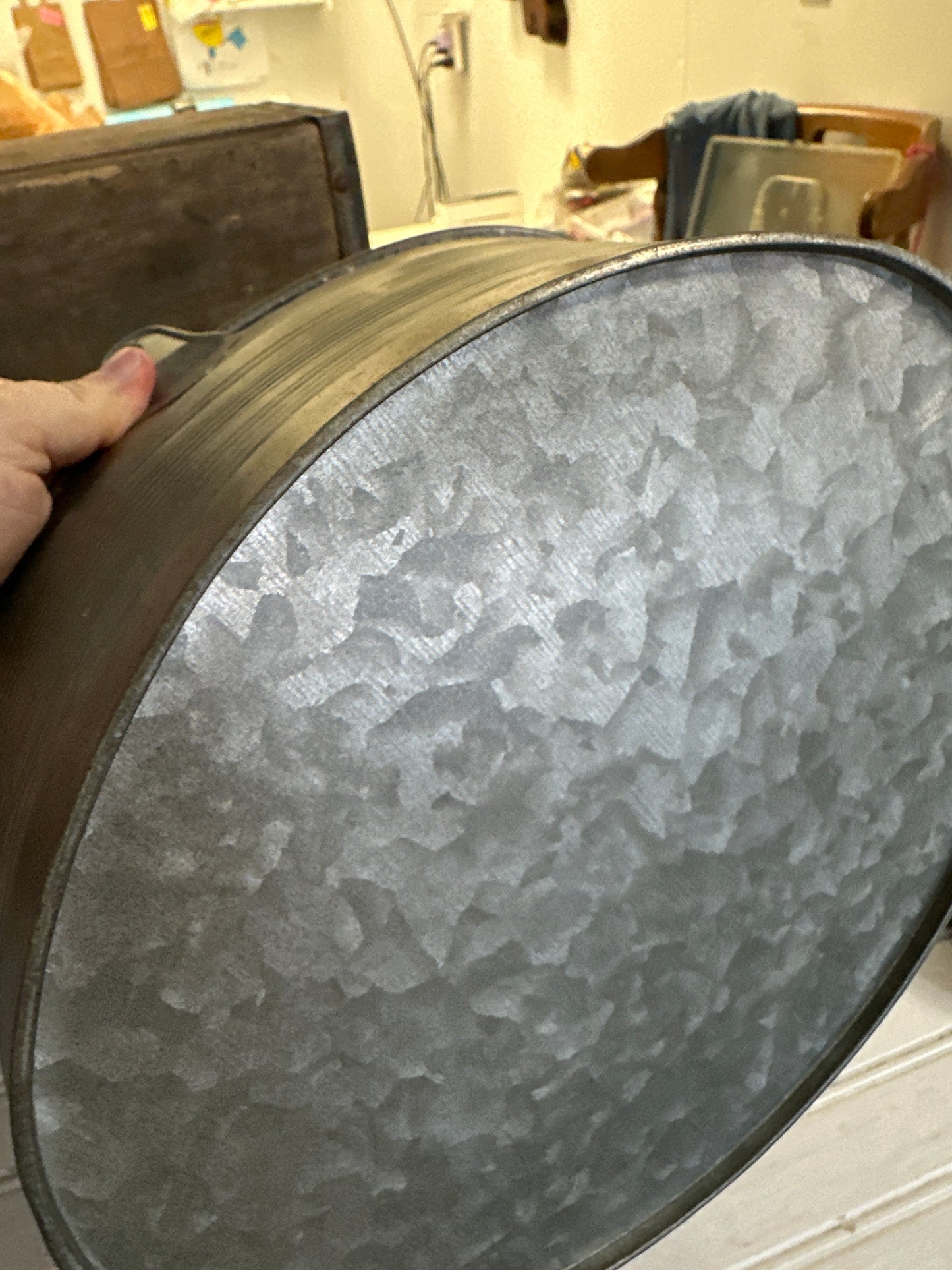 Galvanized bucket with handle