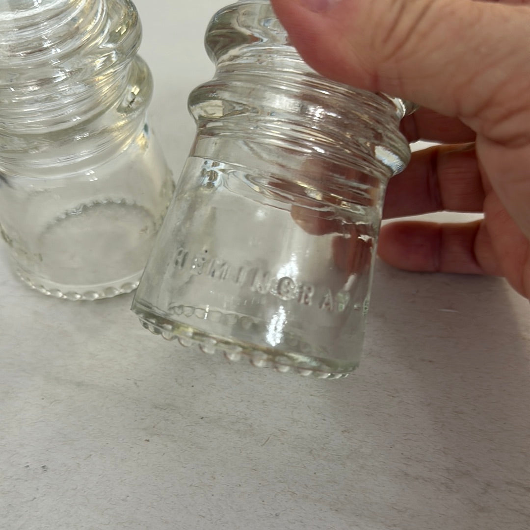 Hemingray clear glass insulator