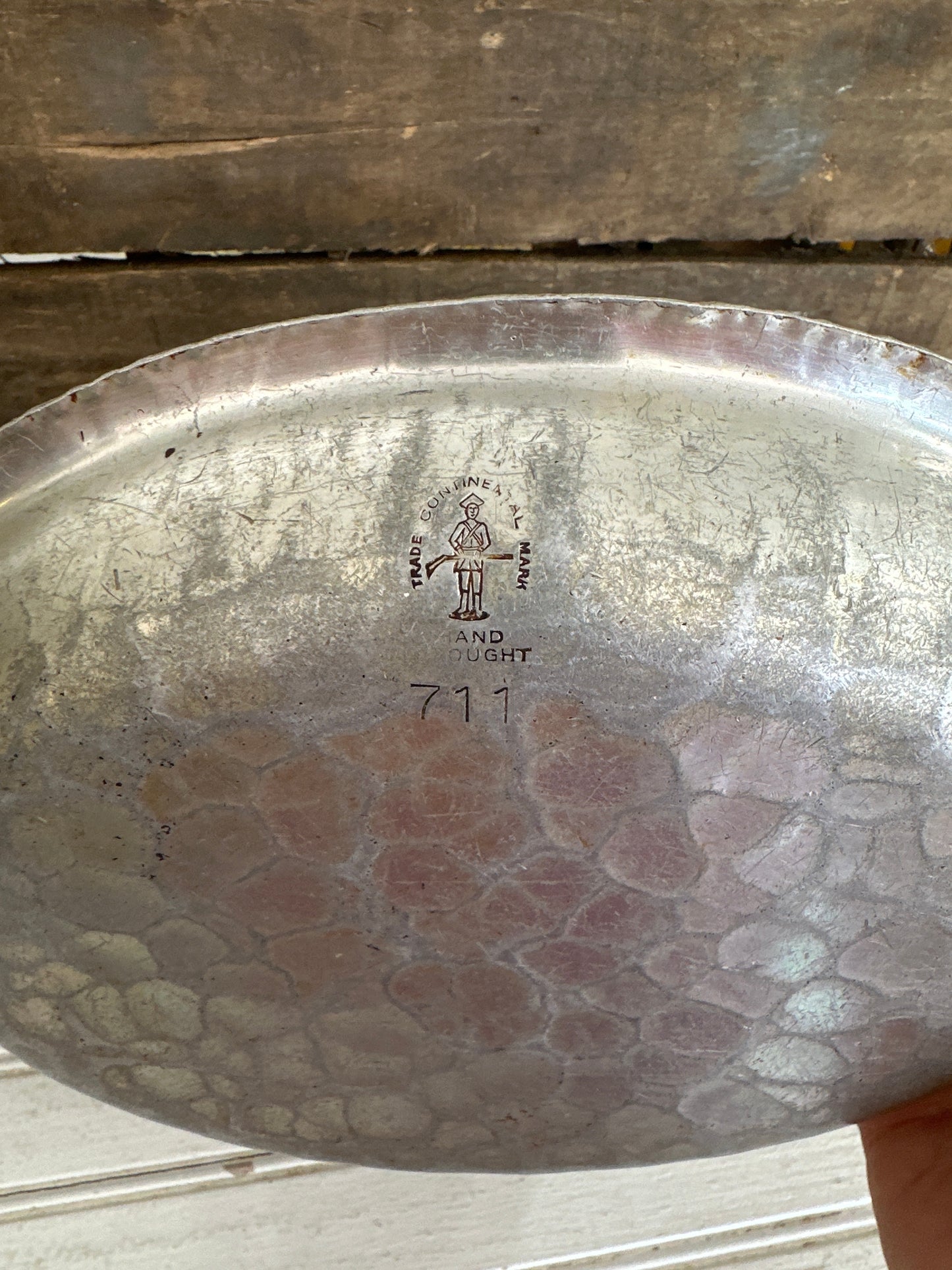 Trade Continental Hammered Aluminum oval bowl/tray