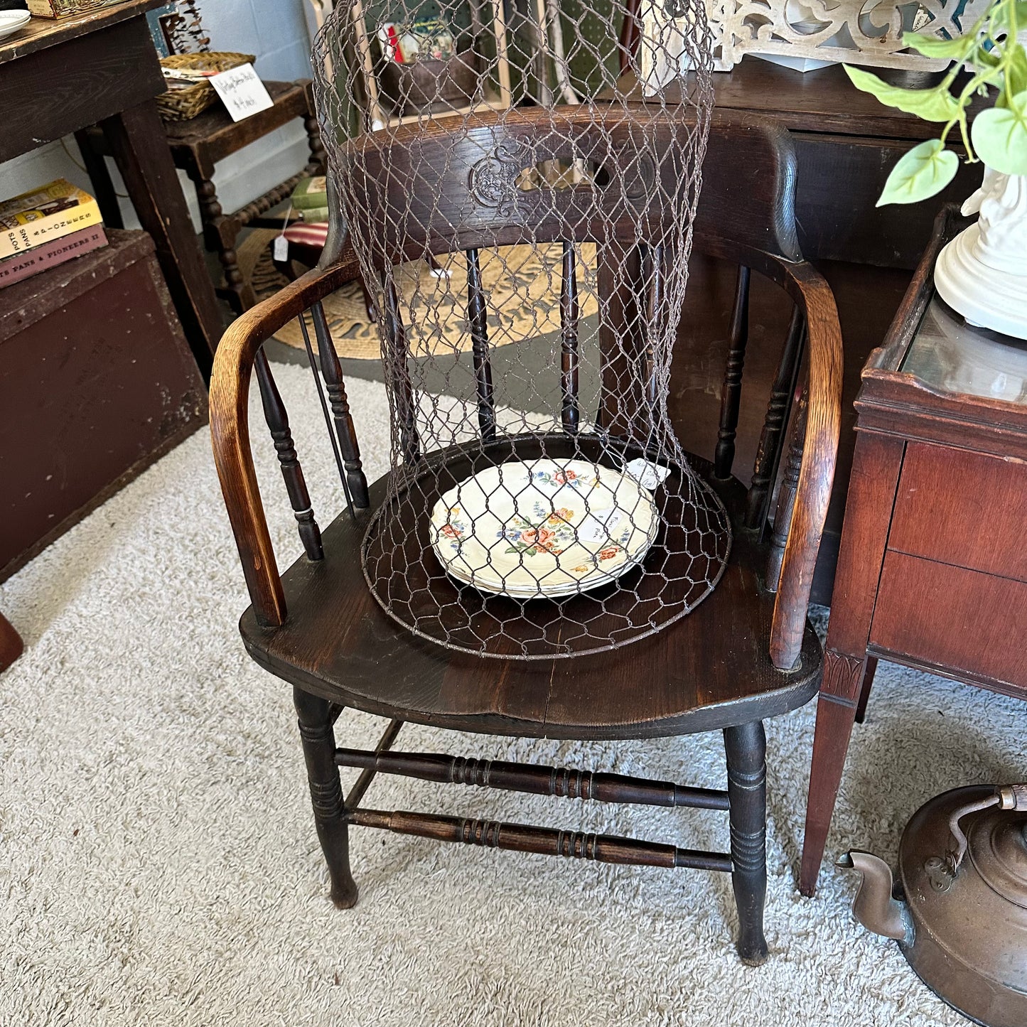 Wooden barrel style chair - local pick up only