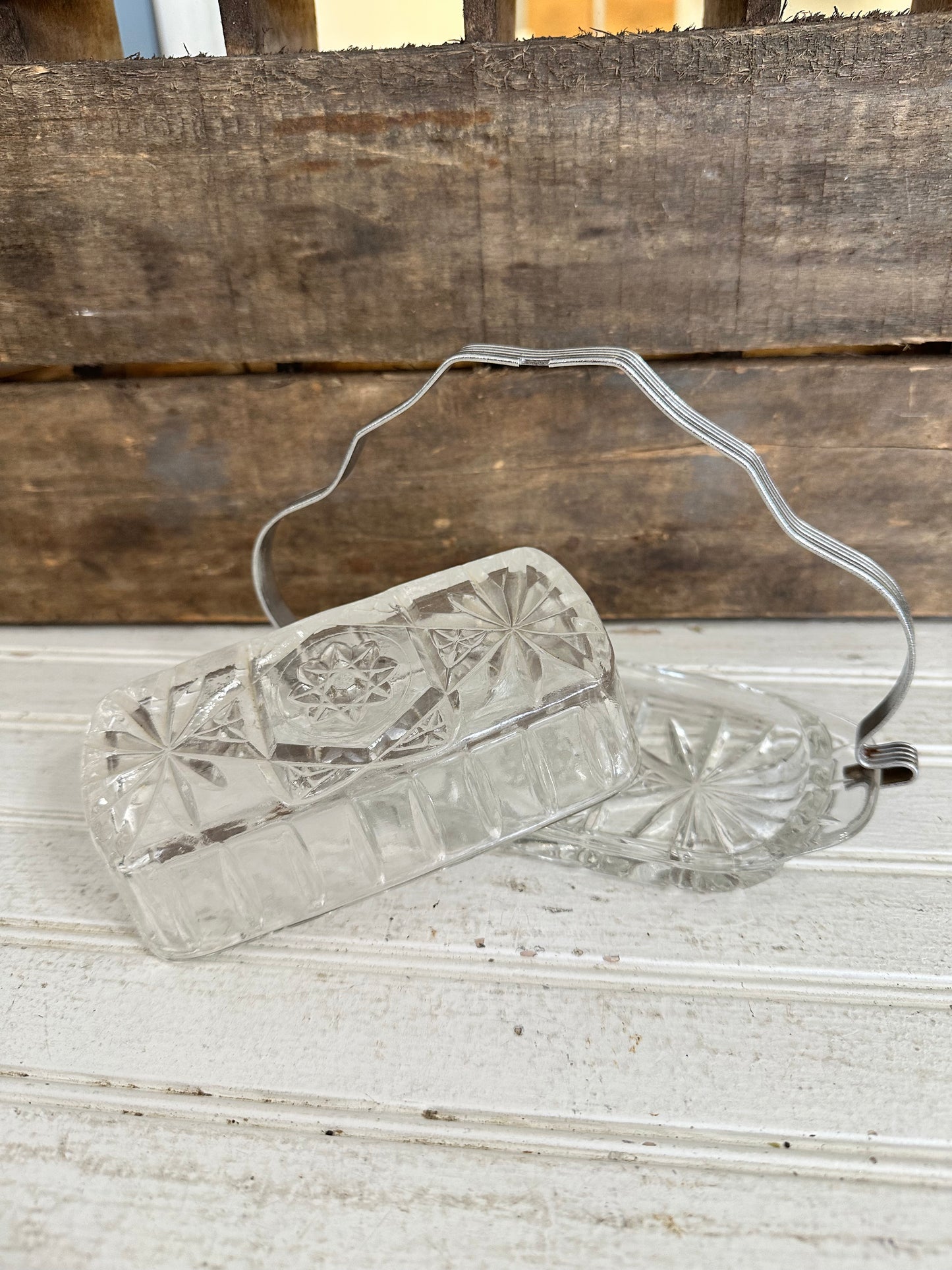 Anchor Hocking glass butter dish