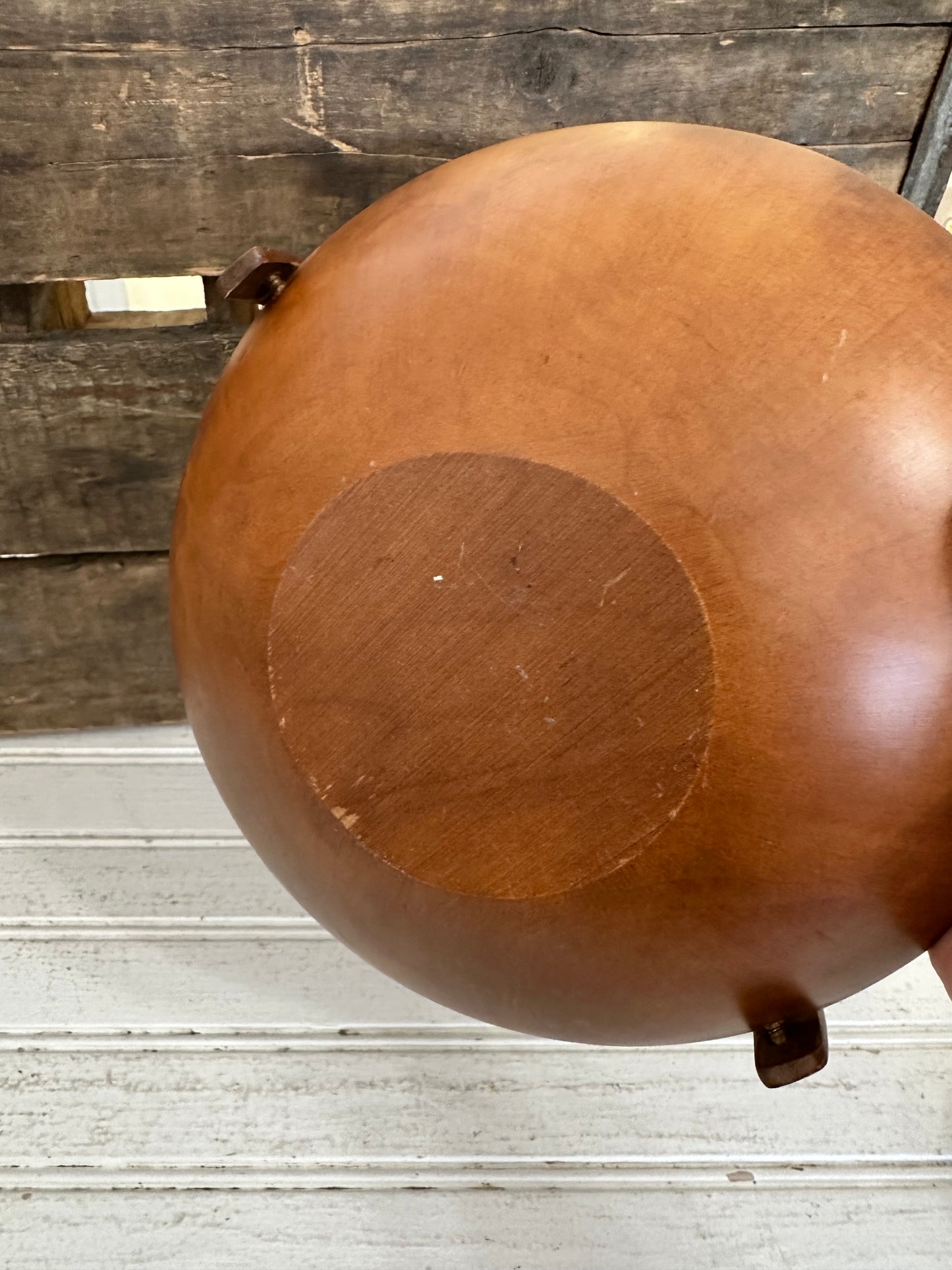 Wooden bowl w/ wooden handle