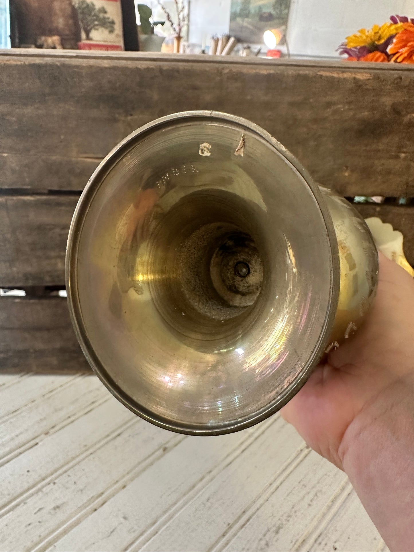 Brass Etched Vase