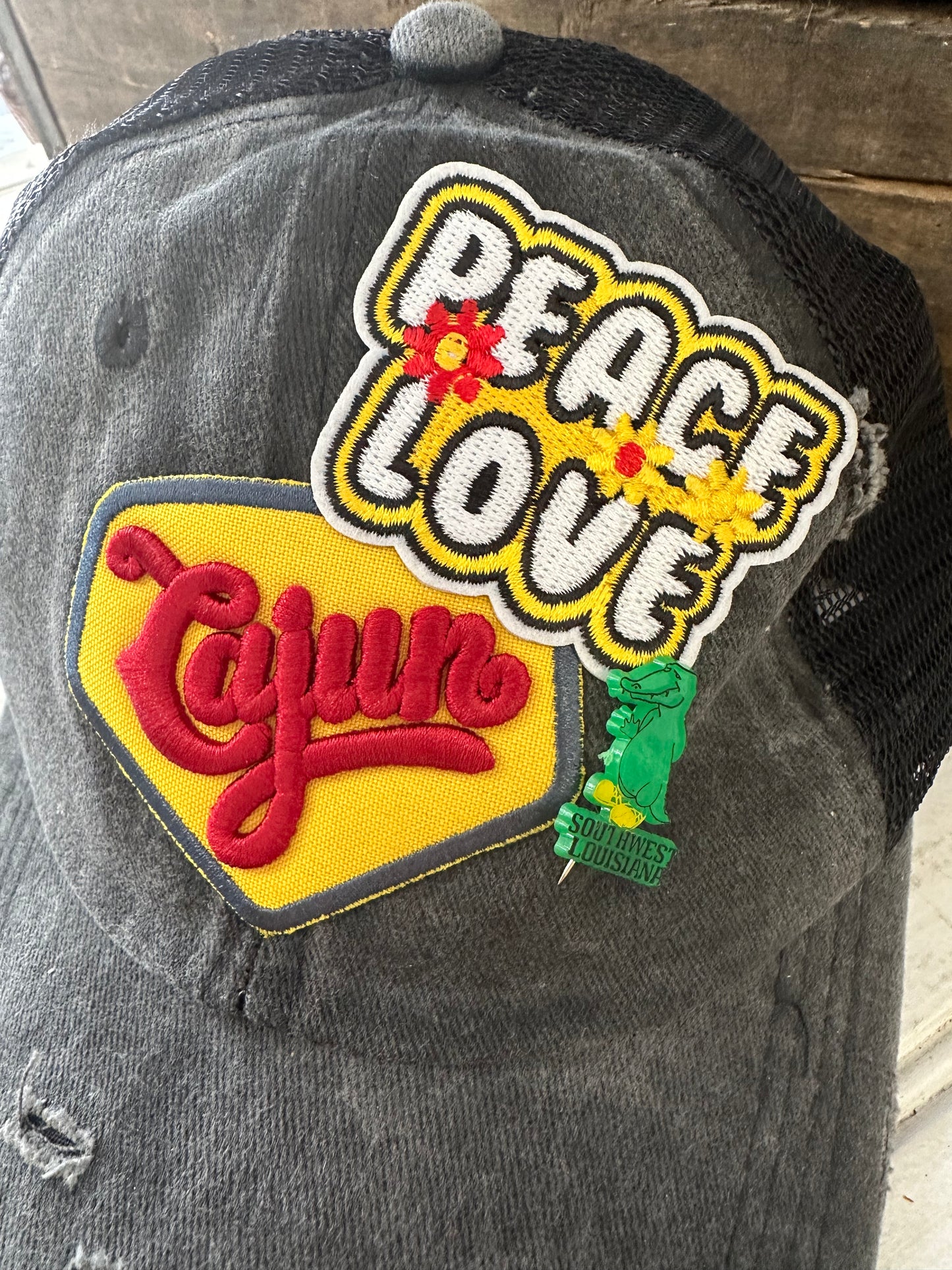 Peace, Love, Cajun hat