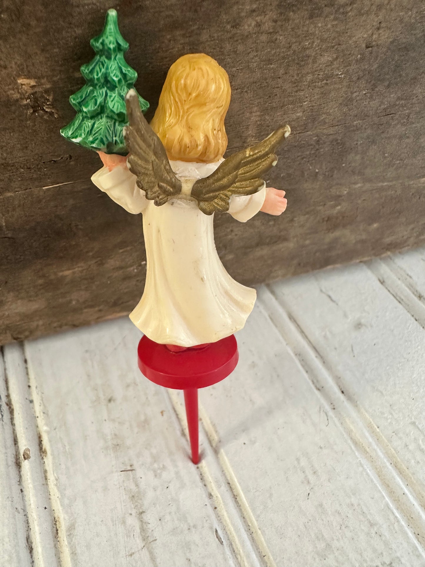 Angel with Christmas tree cake/cupcake pick