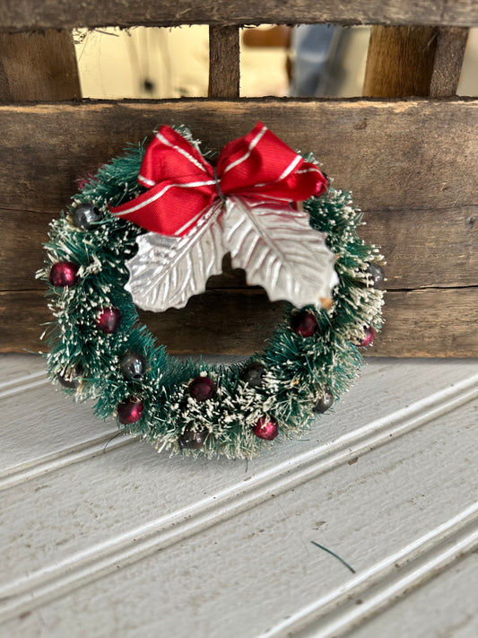 Vintage Bottle Brush Wreath