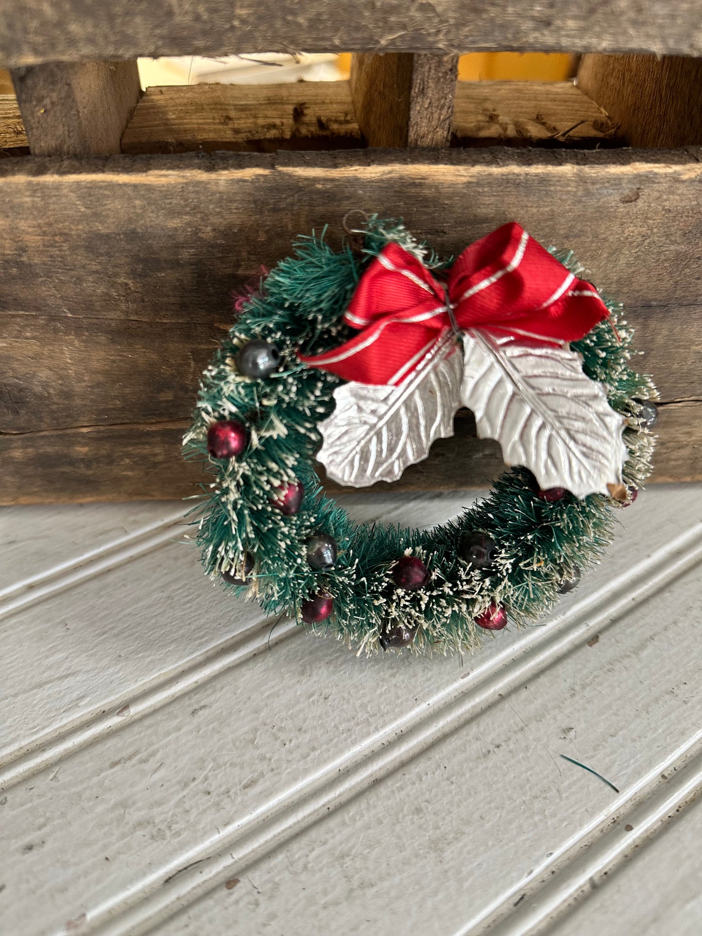 Vintage Bottle Brush Wreath