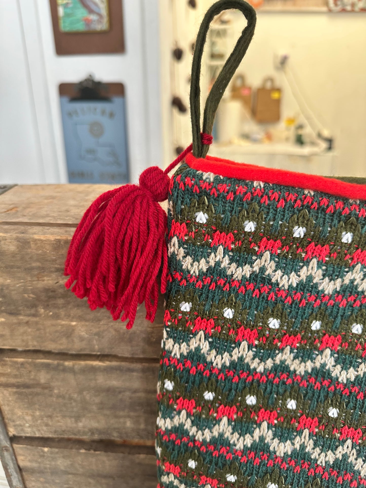Vintage style Christmas stocking