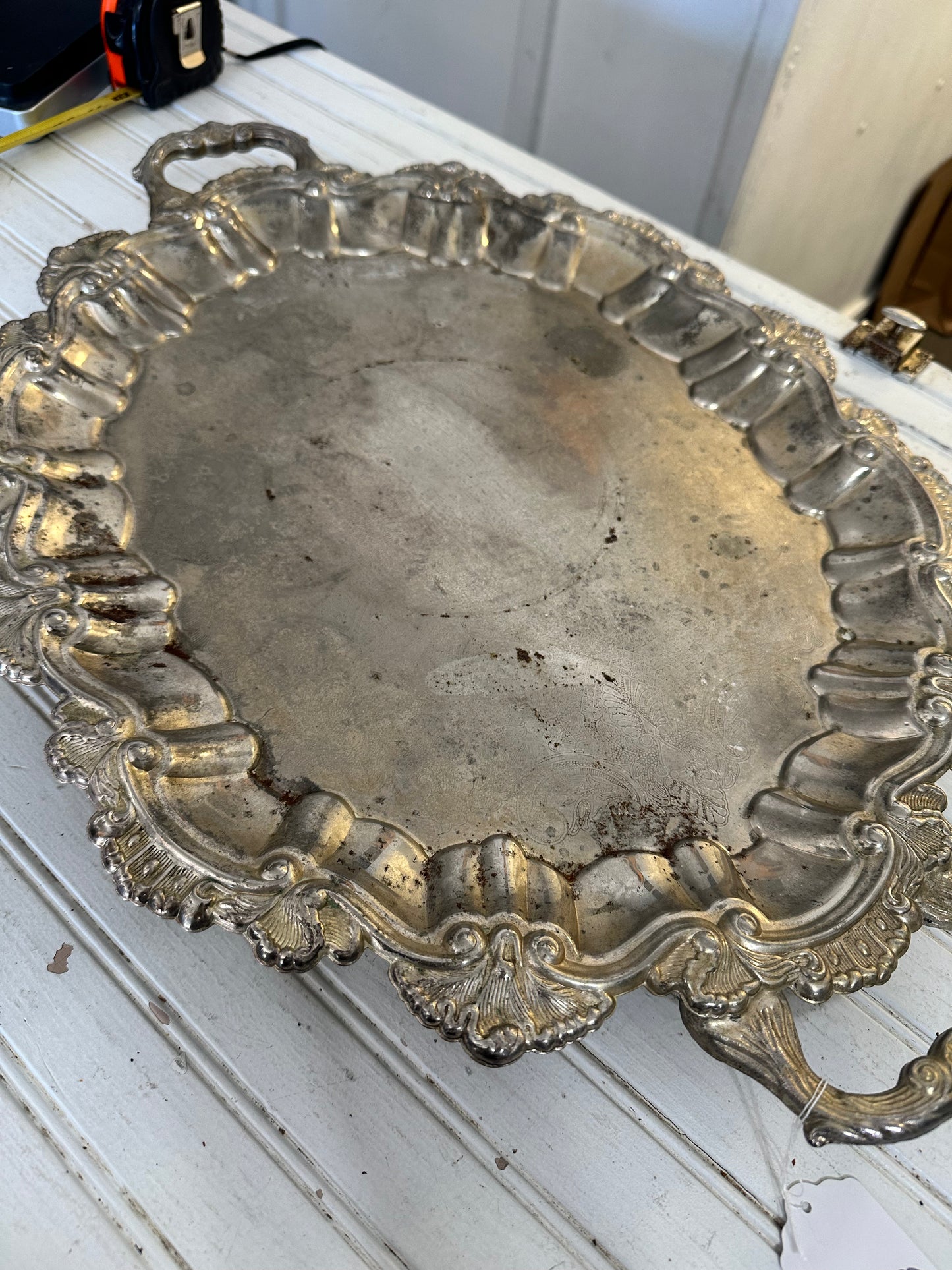 Silver Plated tray with handles