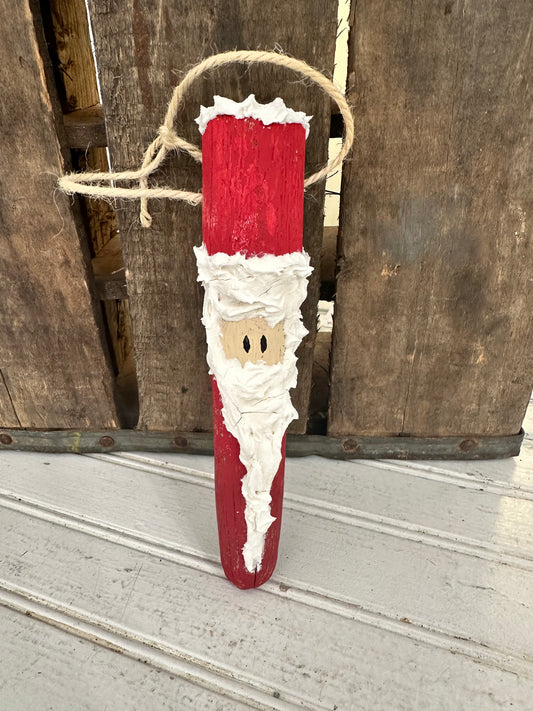 Vintage Stool Foot Santa ornament