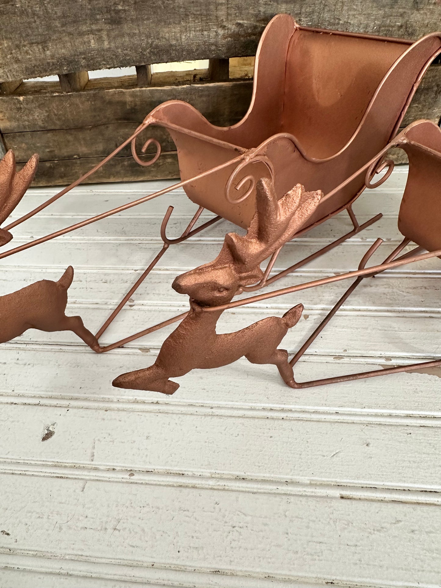 Rustic Tabletop Reindeer & Sleigh