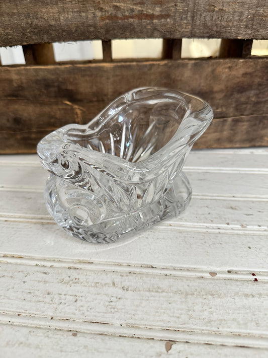 Santa Sleigh-St. George Lead Crystal candle holder