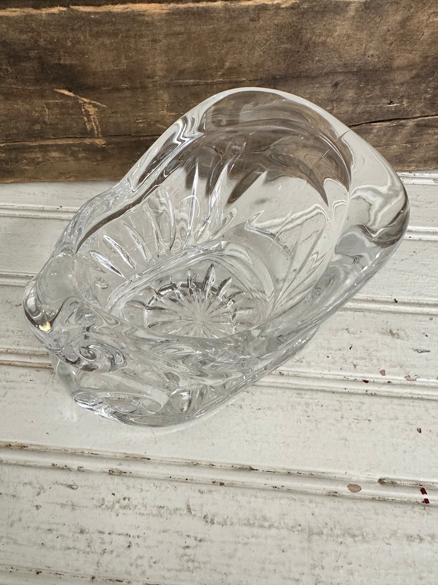 Santa Sleigh-St. George Lead Crystal candle holder