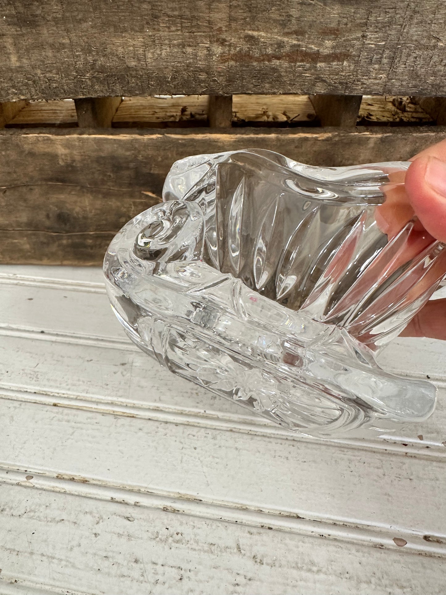 Santa Sleigh-St. George Lead Crystal candle holder