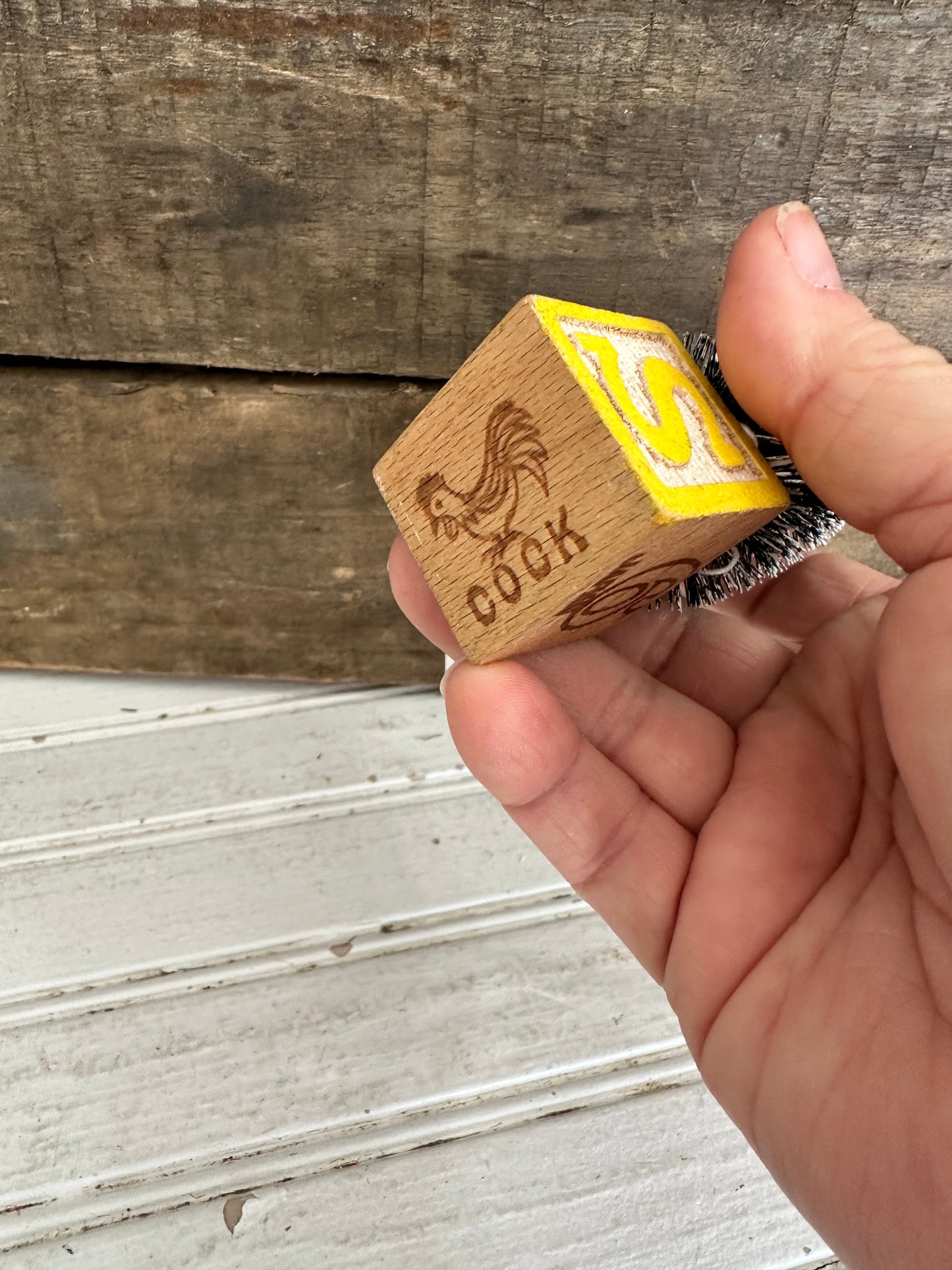 Vintage Block bottle brush tree