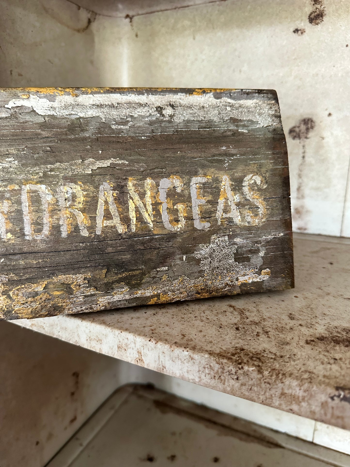 Handmade wood sign-Hydrangeas