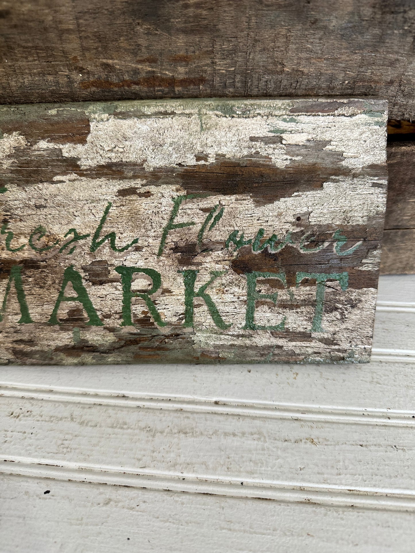 Handmade wood sign-fresh flower market