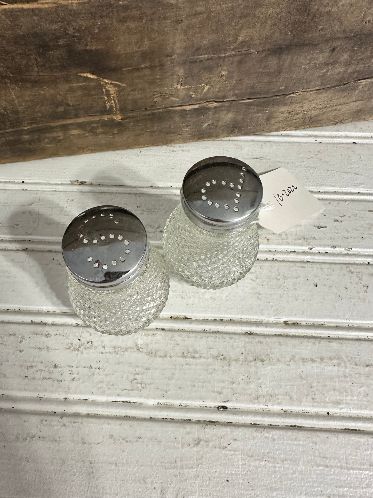 Glass salt & pepper shakers