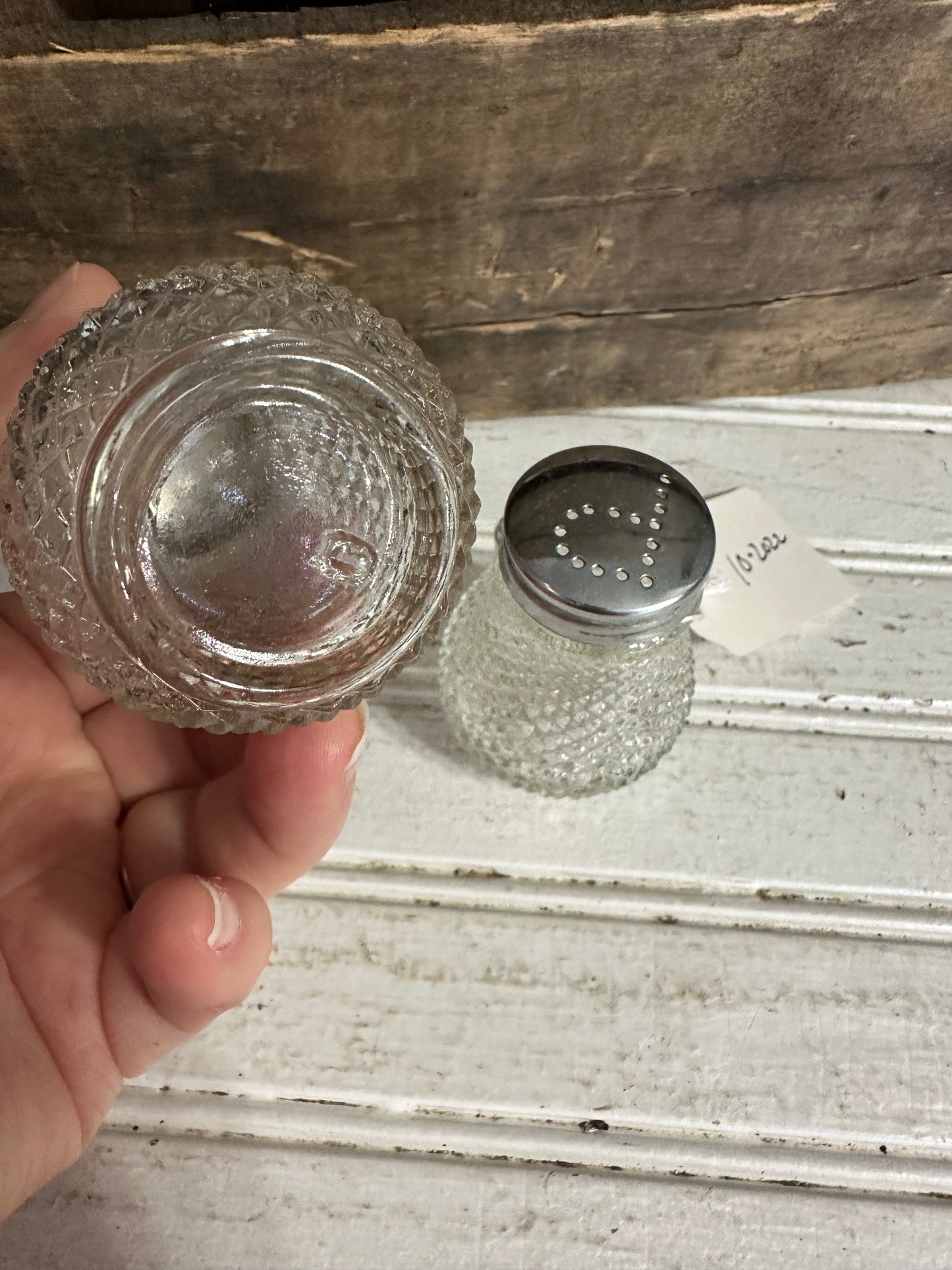 Glass salt & pepper shakers
