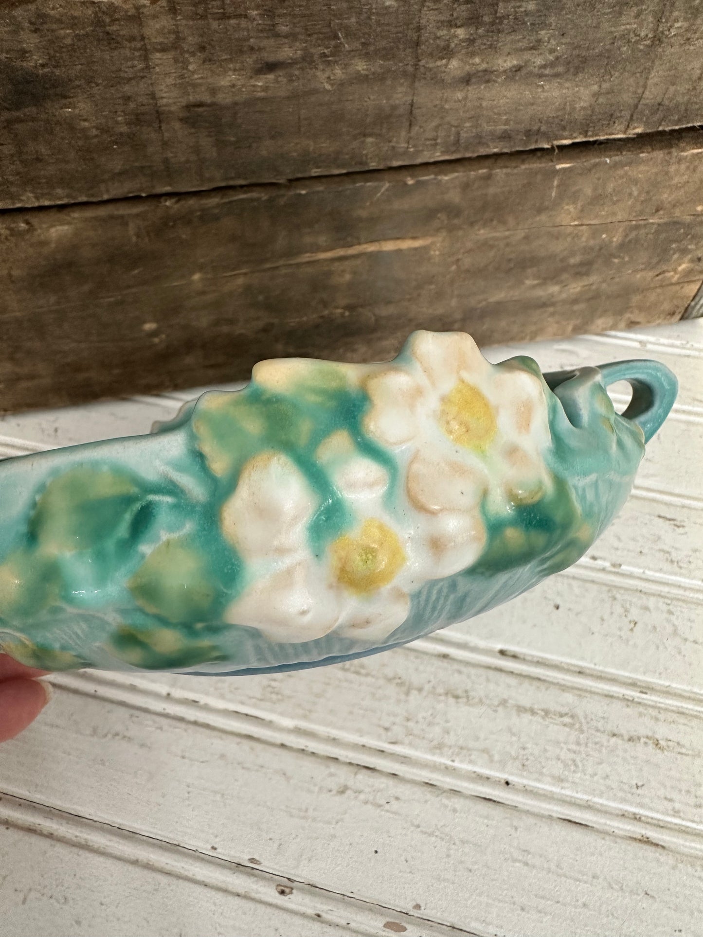 Roseville Art Pottery-white rose