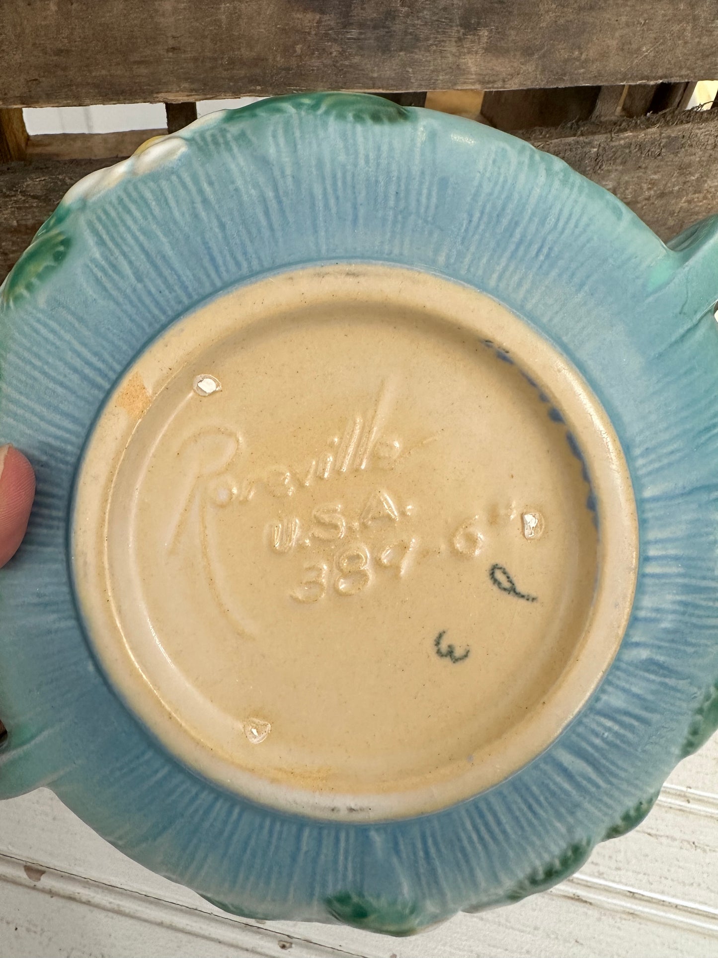 Roseville Art Pottery-white rose