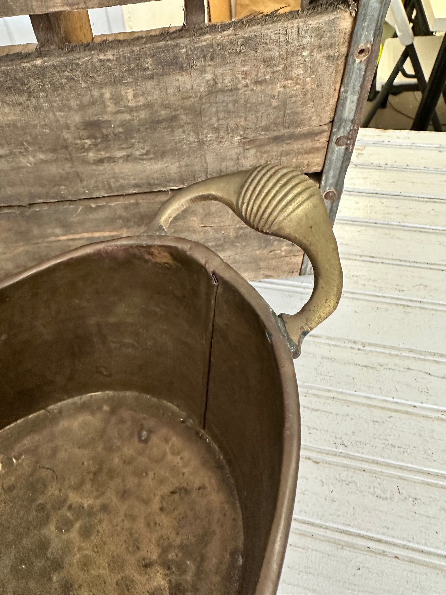 Brass planter-oval-handles