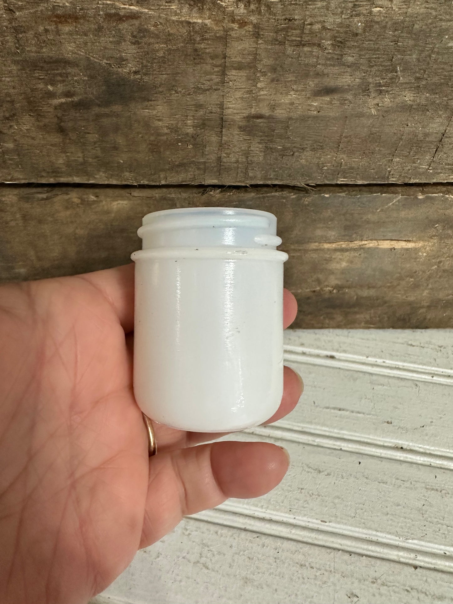 Hazel Atlas milk glass jar