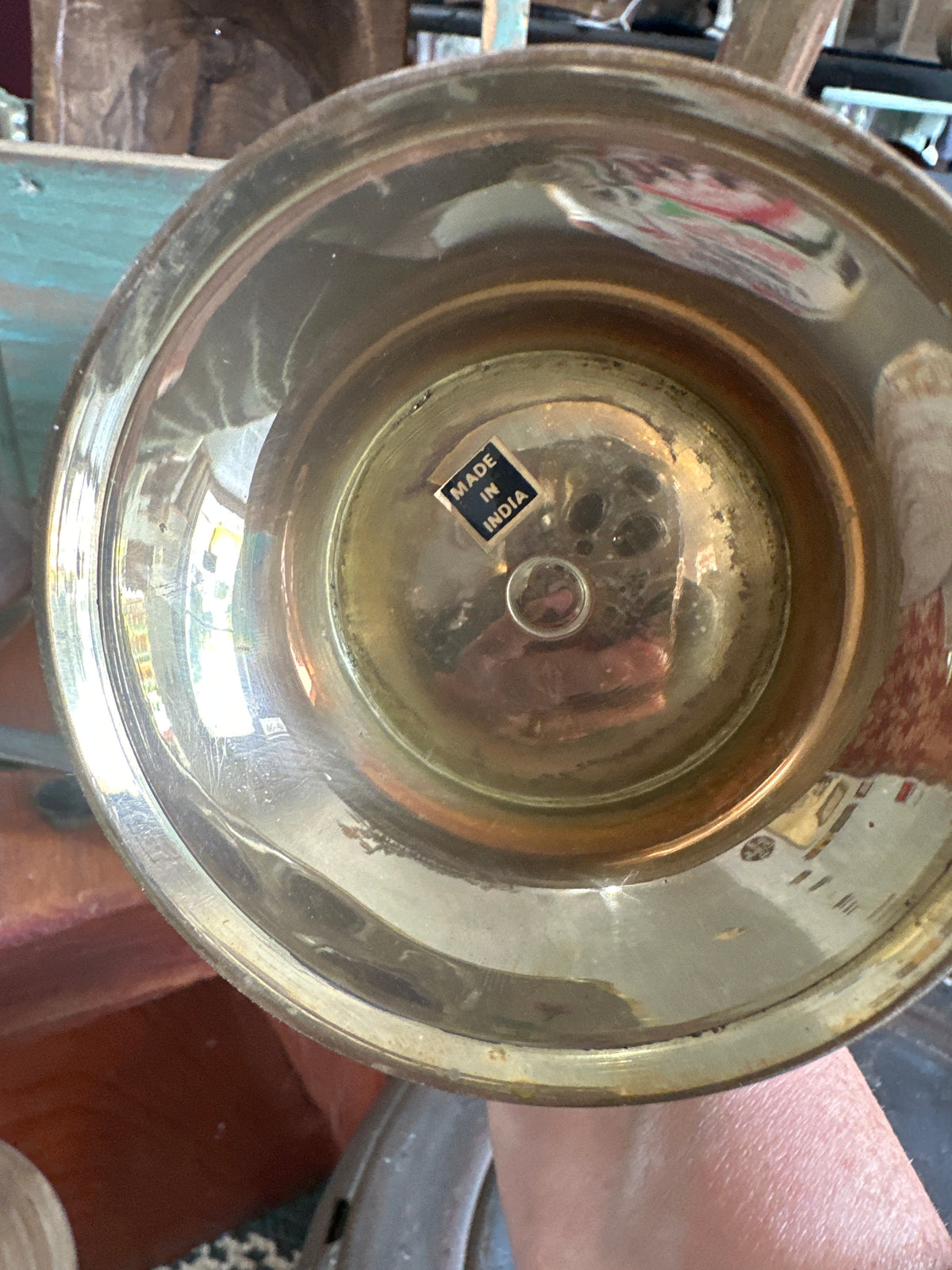 Brass Pedestal Bucket/Vase with handle