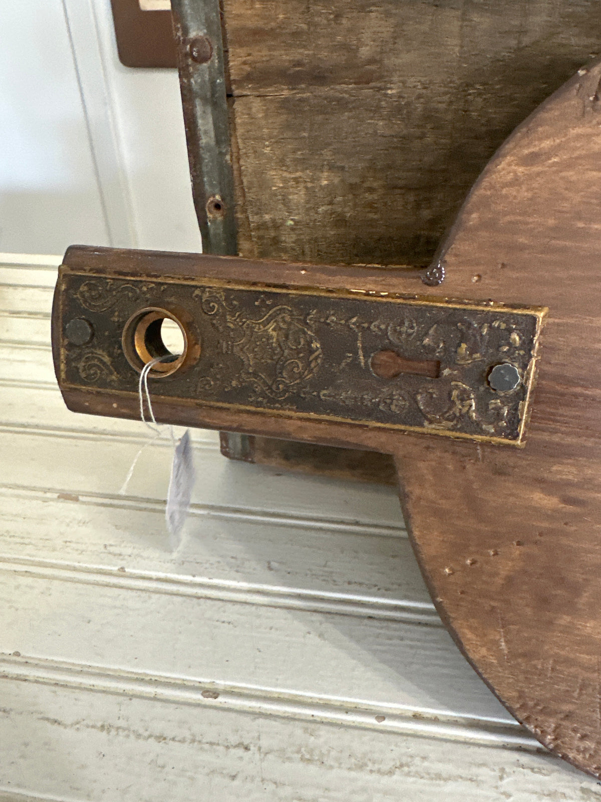 Handmade Wooden Board with vintage door plate handle - local pickup only