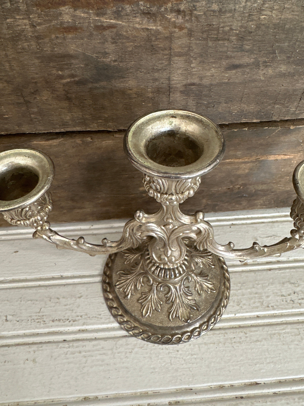 Silver plated candelabra
