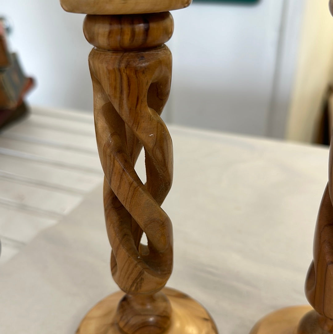 Wooden Carved Candle sticks