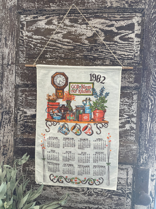 1982 Cloth Hanging Calendar
